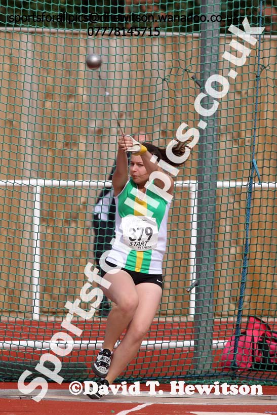 Womens under-17s hammer, Northern Under-13s, U-15s and 17s Championships. Photo: David T. Hewitson/Sports for All Pics